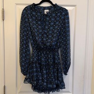 Misa Los Angeles Blue Patterned Dress